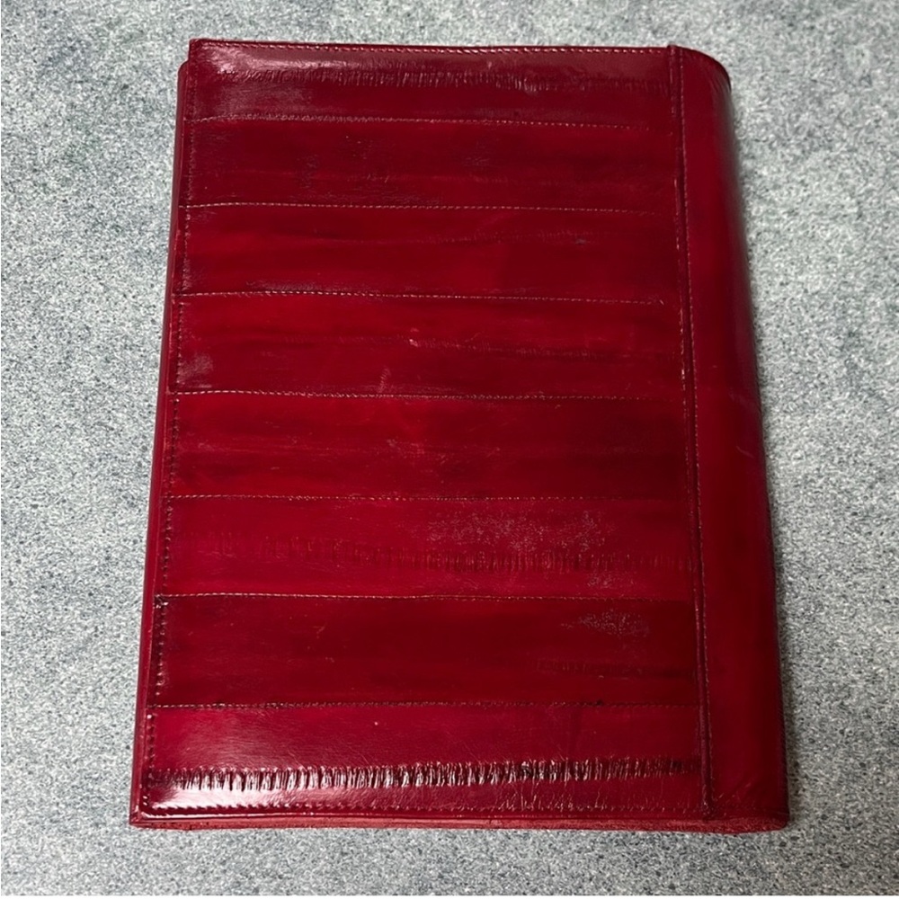 Vintage Eel Skin Portfolio- burgundy
